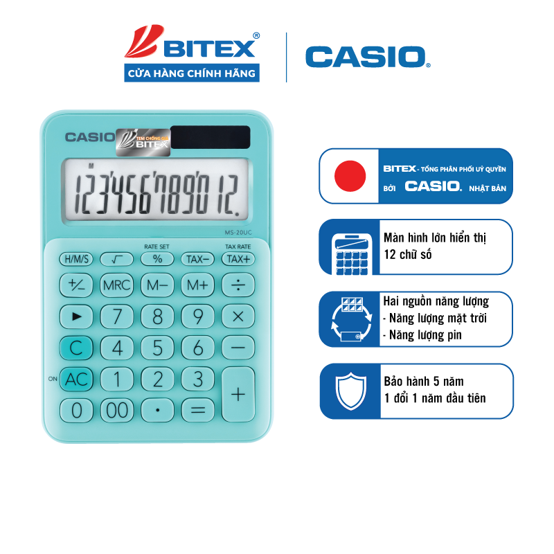 Máy tính CASIO MS-20UC NHIỀU MÀU