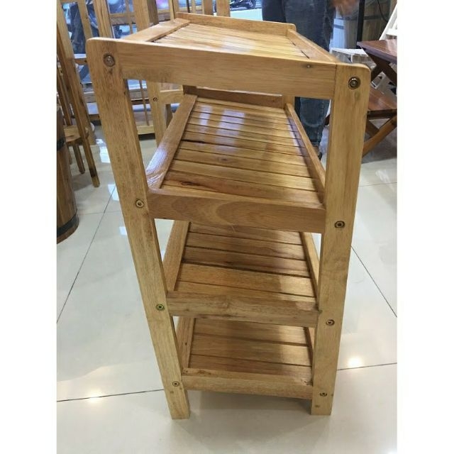 Kệ dép gỗ 80cm - 4 tầng