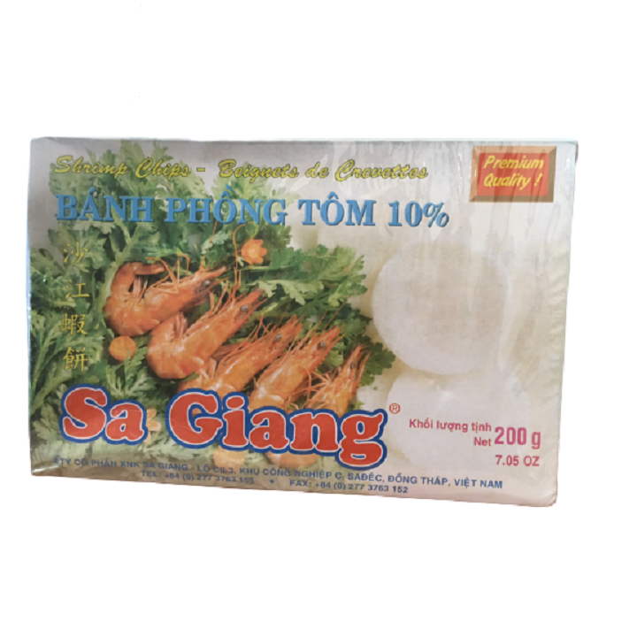 [HCM]Bánh phồng tôm 10% Sa Giang (hộp 200g)
