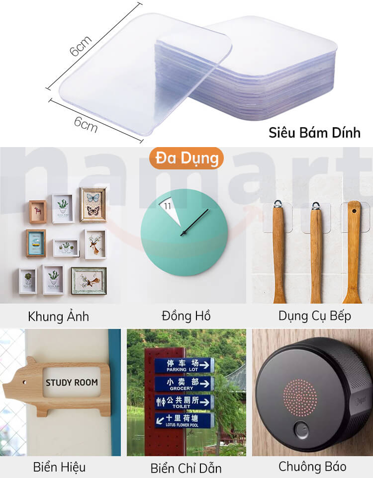 Băng Keo 2 Mặt Siêu Dính Acrylic 2 Lớp Keo Dày 1.5mm Miếng Dán 2 Mặt 3M Dính Tường Treo Đồ Đa Năng