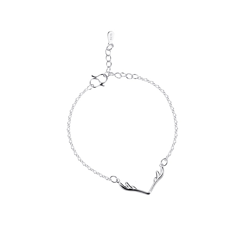 Lắc tay bạc Ý 925 Sừng Hươu Trơn 2023