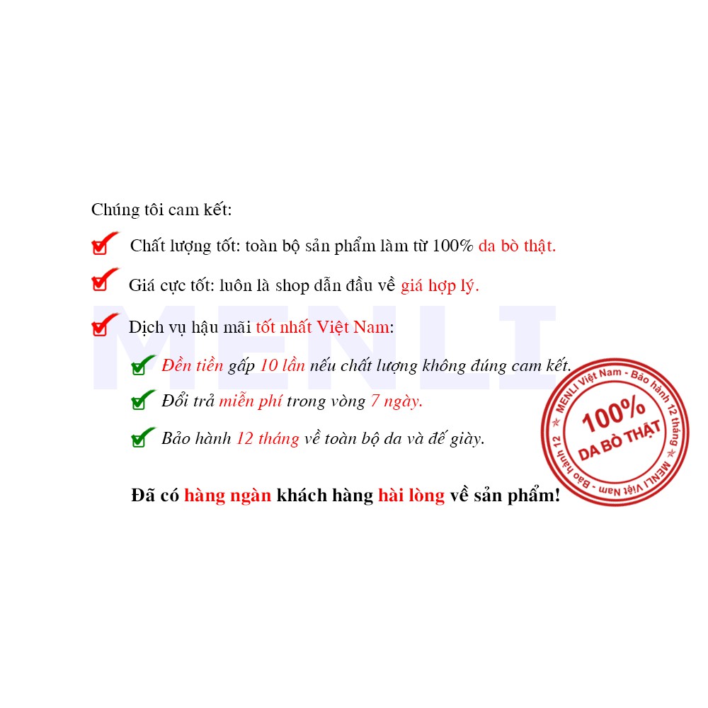 Giày Lười Da Thật Menli Glsp85Thiết Kế Đơn Giản Trẻ Trung