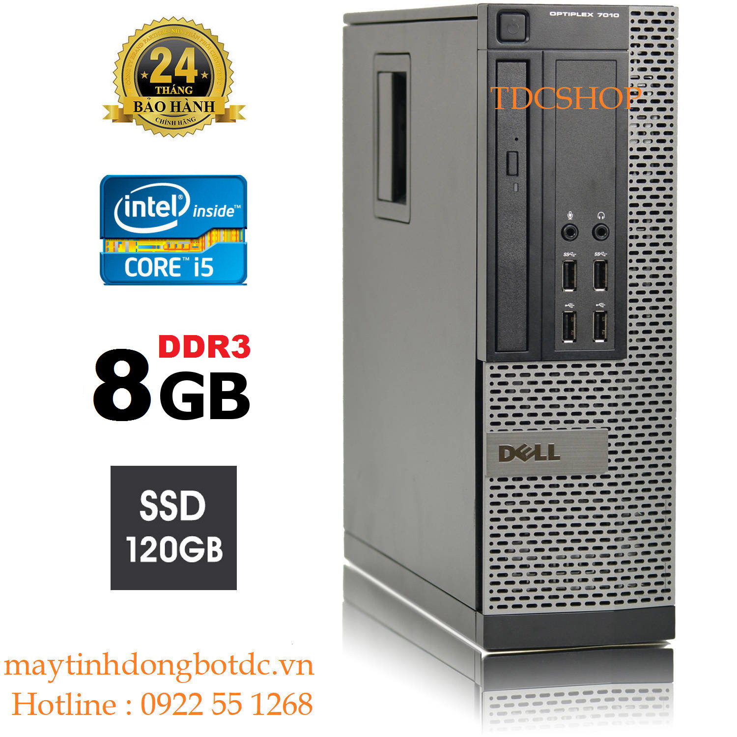 Case máy tính đồng bộ dell optiplex 7010 core i5 3470 ram 8GB ổ cứng ssd 120GB. Hàng Nhập Khẩu