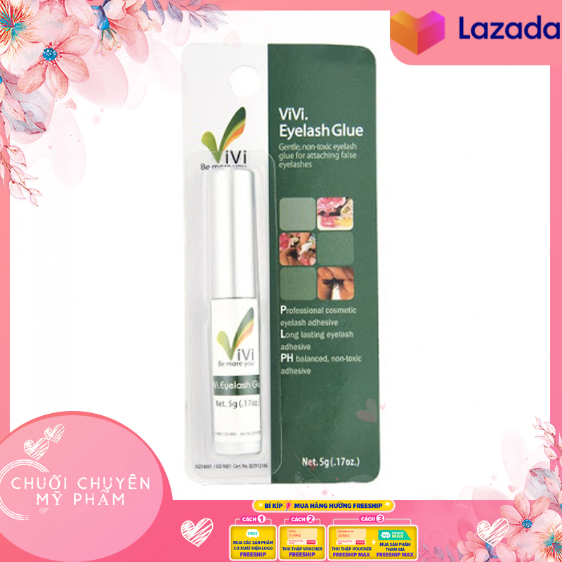 Keo dán mi giả ViVi Eyelash Glue 5g | Keo dán mi ViVi/Keo kiềm nghĩa dán mi không gây kích ứng mắt