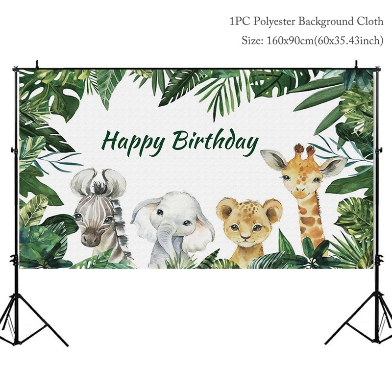 ❁✐ Woodland Jungle Safari Theme Birthday Photography Backdrop 1st Wild One Newborn Baby Birthday Party Photozone Family Shoot Photography Backdrop Photo Background Party Supplies