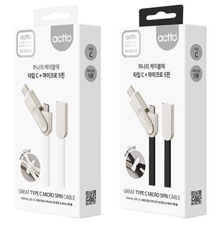 [HCM]Cáp sạc 2 in 1 type C & Micro dài 1m - Great Type C Micro 5Pin Charging & Data Cable USB-34  HÀNG NỘI ĐỊA HÀN QUỐC CAO CÁP CHÍNH HÃNG