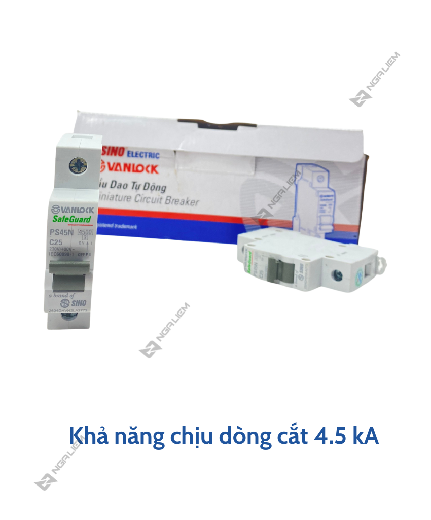 CB 1 Tép SINO (10A, 16A, 20A, 25A, 32A, 40A, 63A) PS45N - 1 Cực