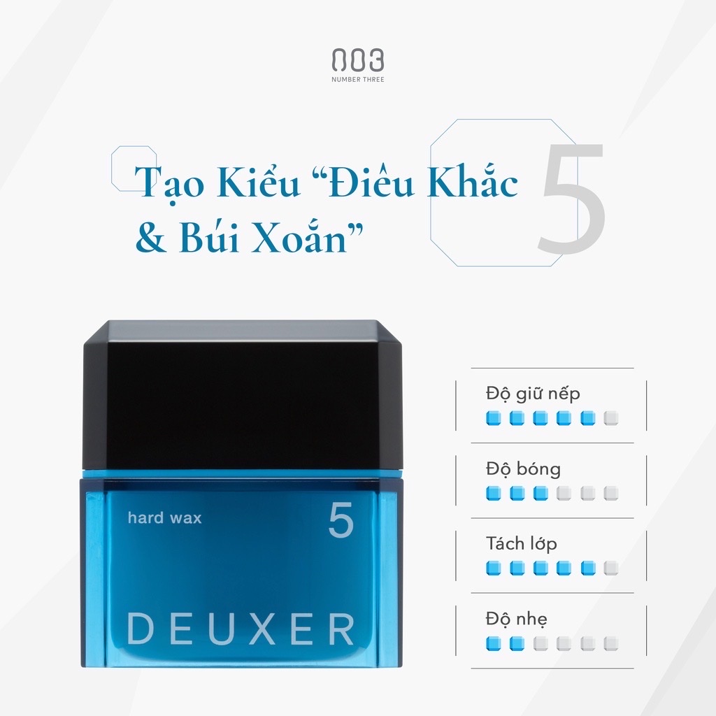 [HCM]Sáp tạo kiểu cứng mờ 003 Number Three Deuxer Dry Paste Wax 5 80g