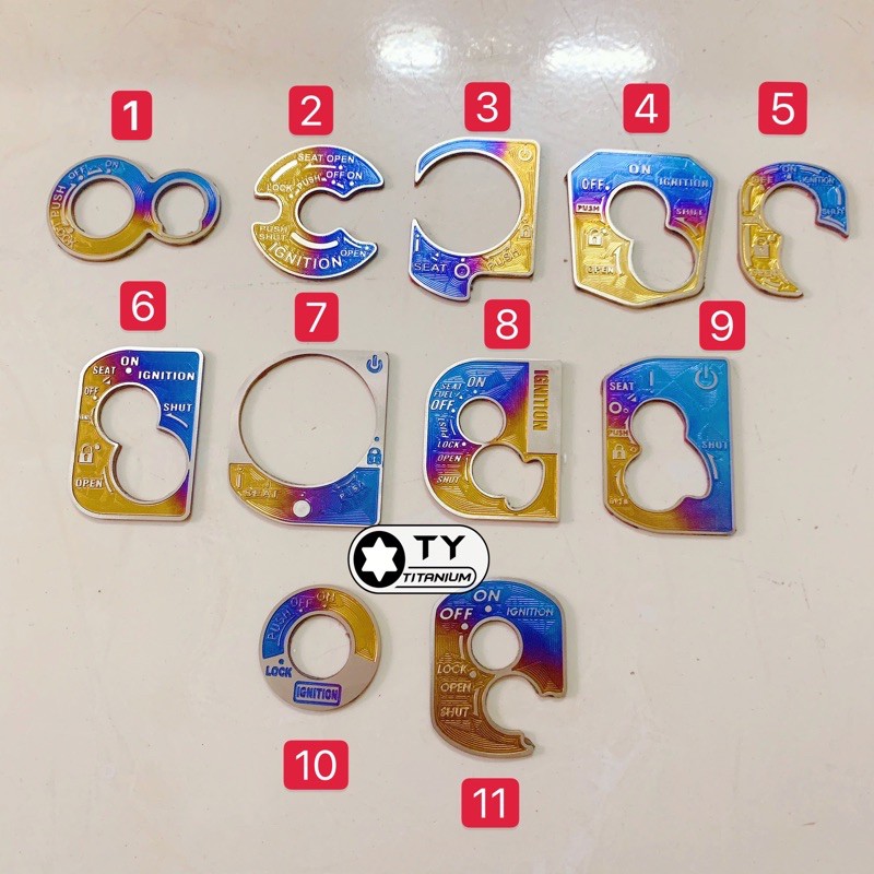 ỐP Ổ KHOÁ TITAN 3D CỰC ĐẸP các dòng xe có sẵn keo 3M đỏ dày xịn