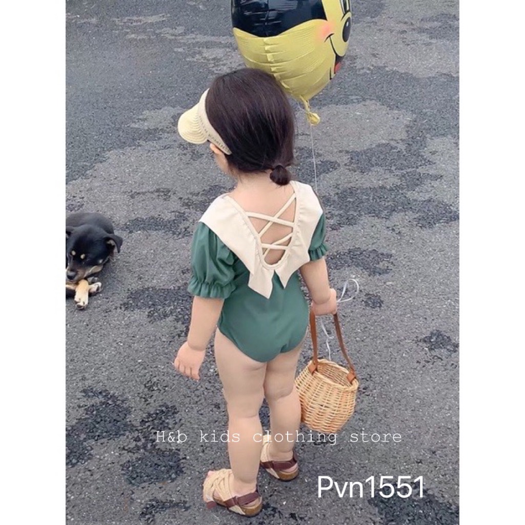 Đồ bơi bikini cho bé gái lưng đan dây