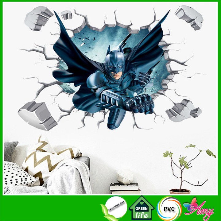 Decal dán tường người dơi - decal batman - siêu anh hùng nhà dc