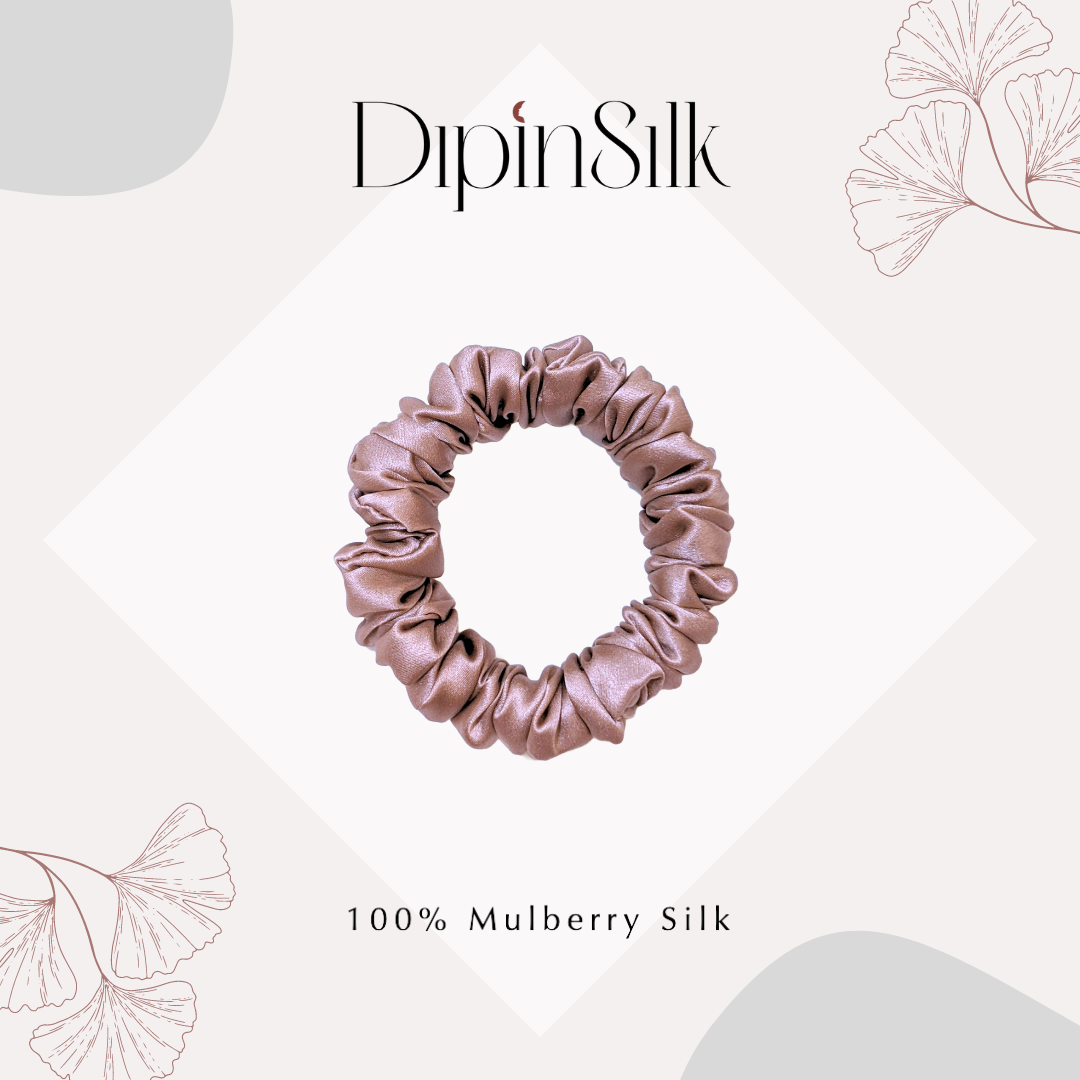 Cột Tóc Lụa Tơ Tằm 100% Mulberry Silk Grade 6A 19mm - Chống Xơ Rối Gãy Rụng Giúp Tóc Bóng Khoẻ - Size S