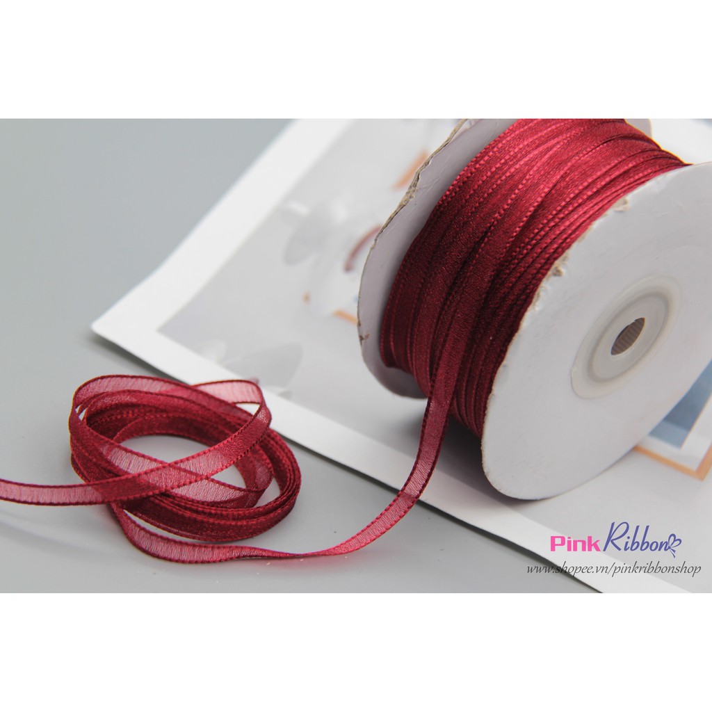 [Set 10m] Ruy băng voan nhũ cỡ 6mm