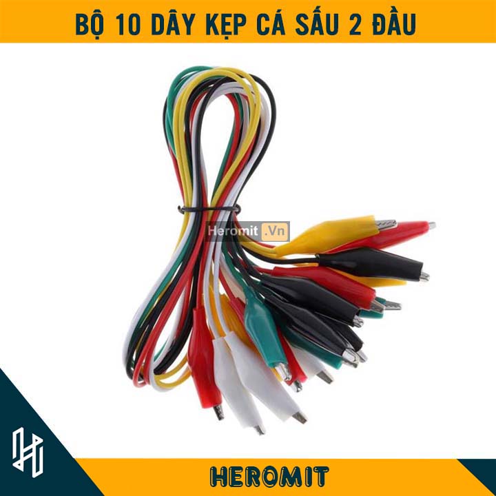 Bộ 10 dây kẹp cá sấu 2 đầu