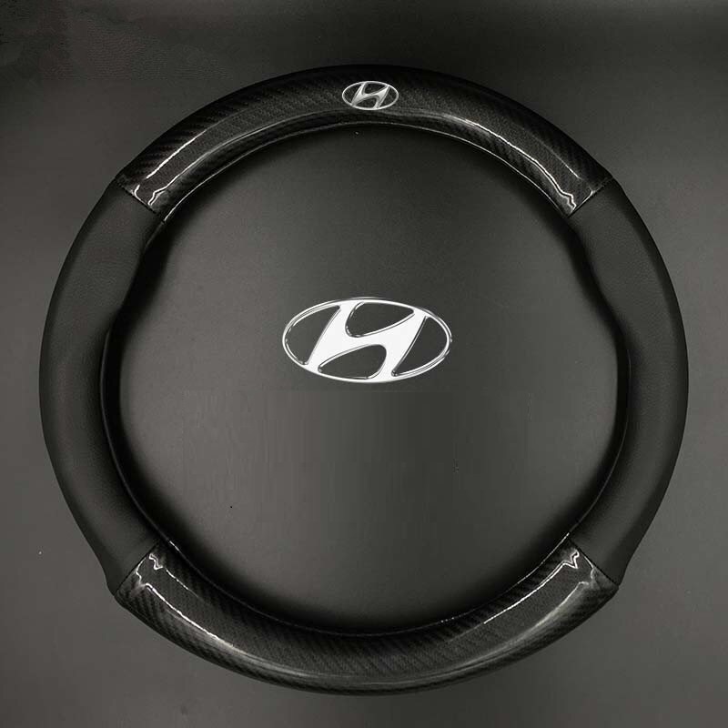 Bọc vô lăng HYUNDAI sợi CACBON cao cấp Size 38CM