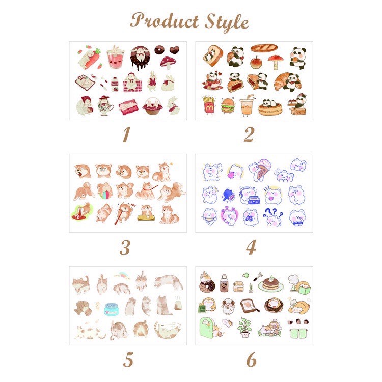[HD33] Bộ 45 hình dán sticker dễ thương trang trí sổ tay DIY