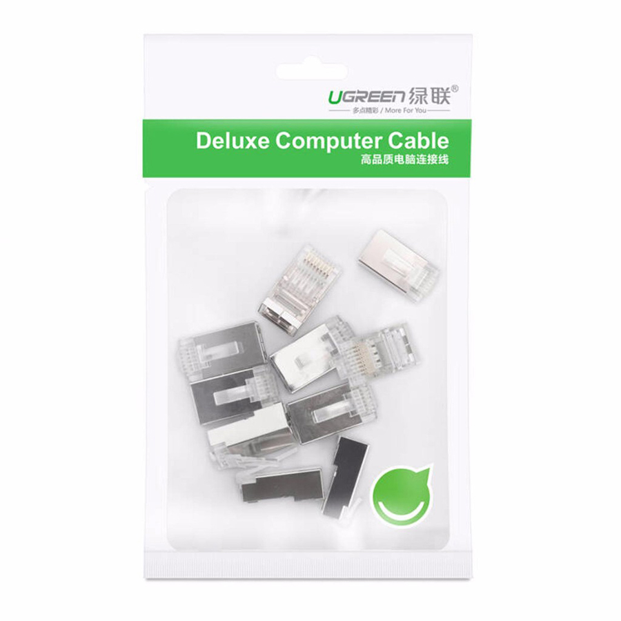 Túi 10 hạt mạng Ugreen 20333 chuẩn CAT6 bọc inox  - HapuStore