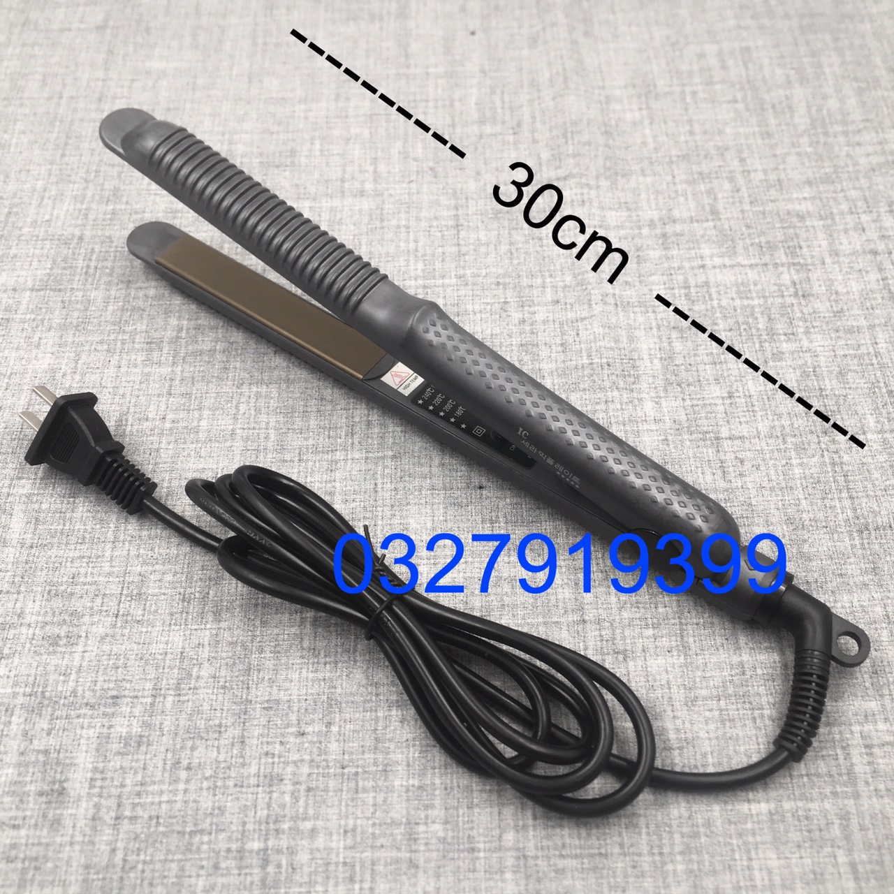 Hair Straightener 838 - Hair Straightener and Curler Size 30cm 5 Heat Levels 120-200C 1.8m Cord Compact Non-Stick Design 3-Month Warranty