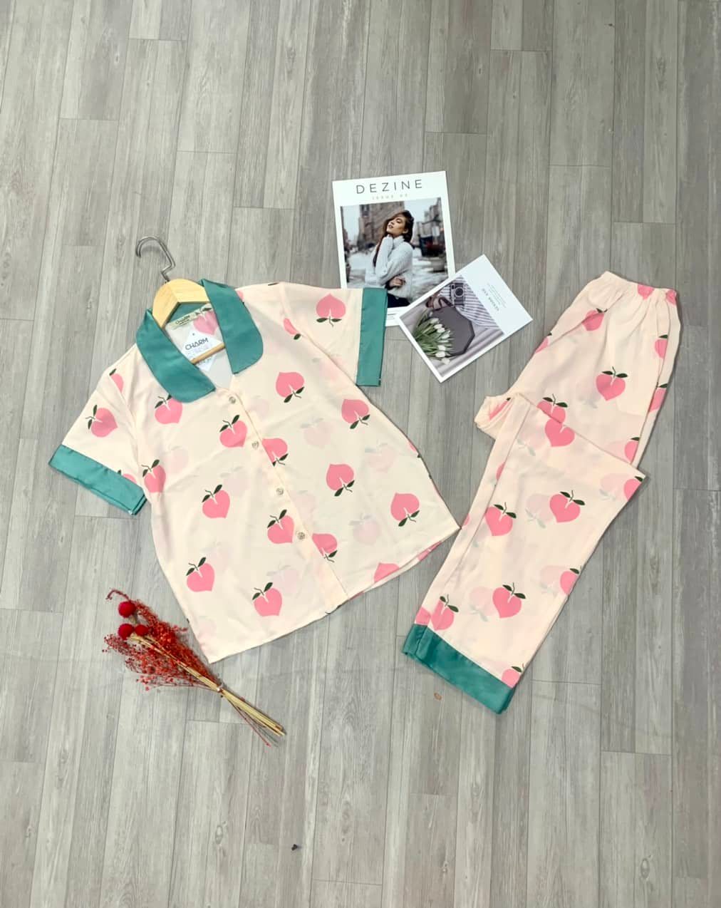 Pijama lụa mango tay dài 40-62kg