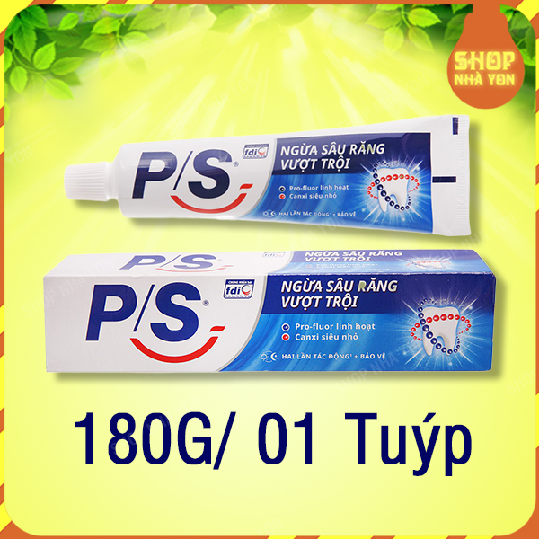P/S Kem đánh răng than hoạt tính tinh chất tre, baking soda hương thảo, trà xanh, 123 bảo vệ sâu răng vượt trội