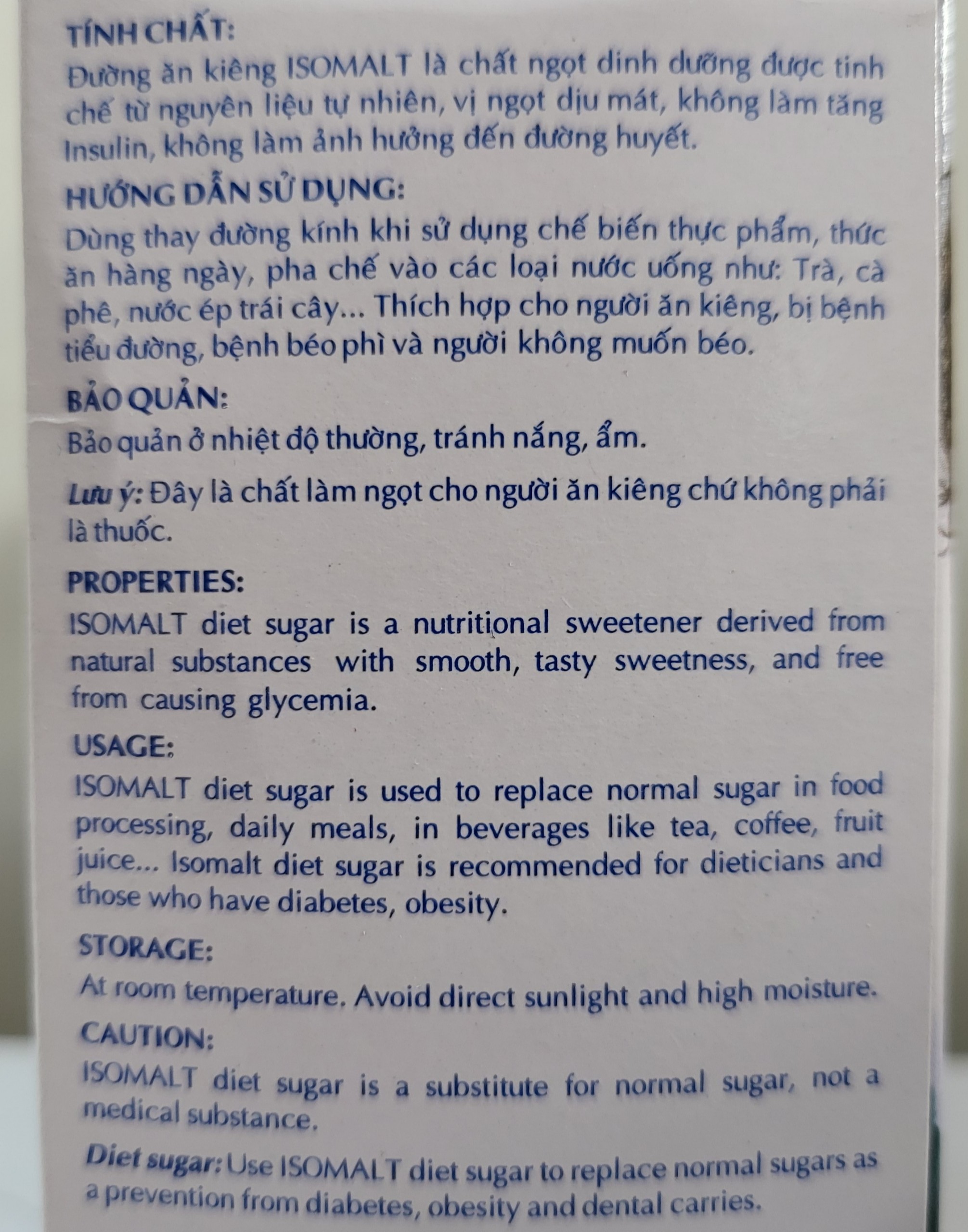 [Hộp 175g (35 gói)] ĐƯỜNG ĂN KIÊNG [VN] VIKYBOMI isomalt Diet Sugar