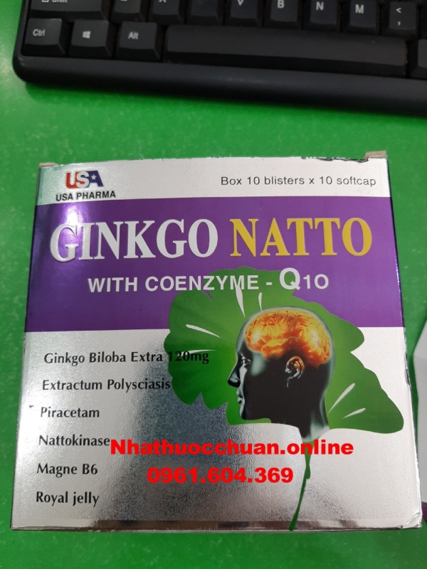 Bổ não Ginkgo Natto with coenzym Q10 ( Hộp 100 viên)