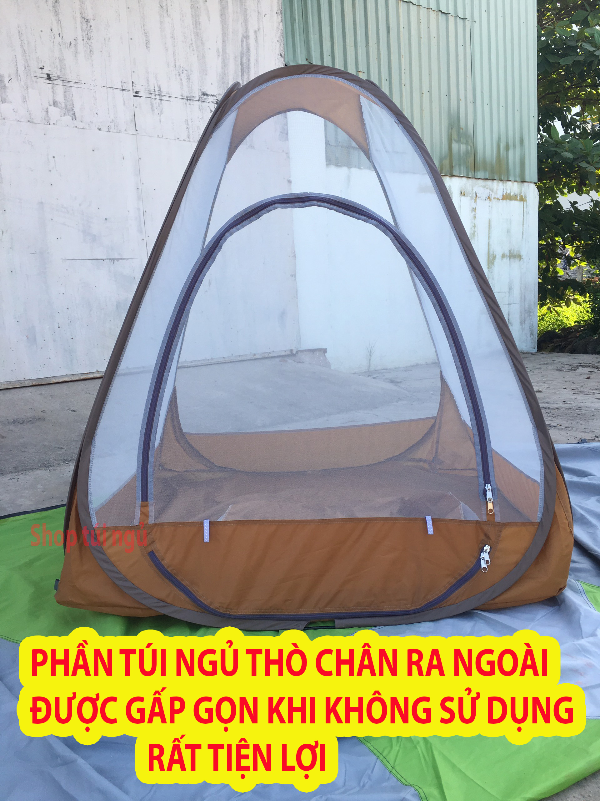 Mùng/lều thiền tự bung cao cấp kèm túi ngủ