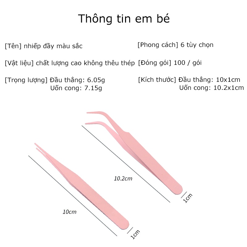 Nhíp đầu cong bằng thép không gỉ nhiều màu sắc tiện dụng