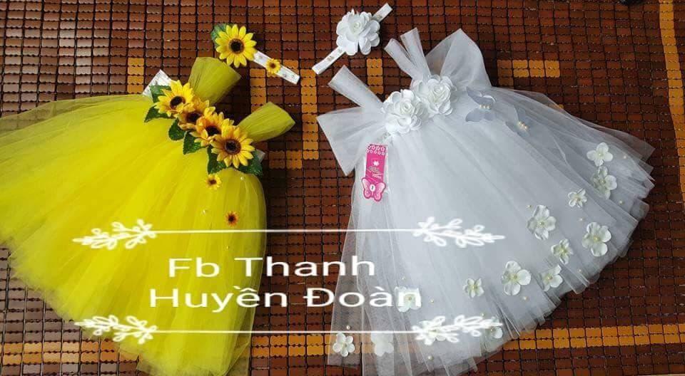 Váy Tutu công chúa trắng trễ vai