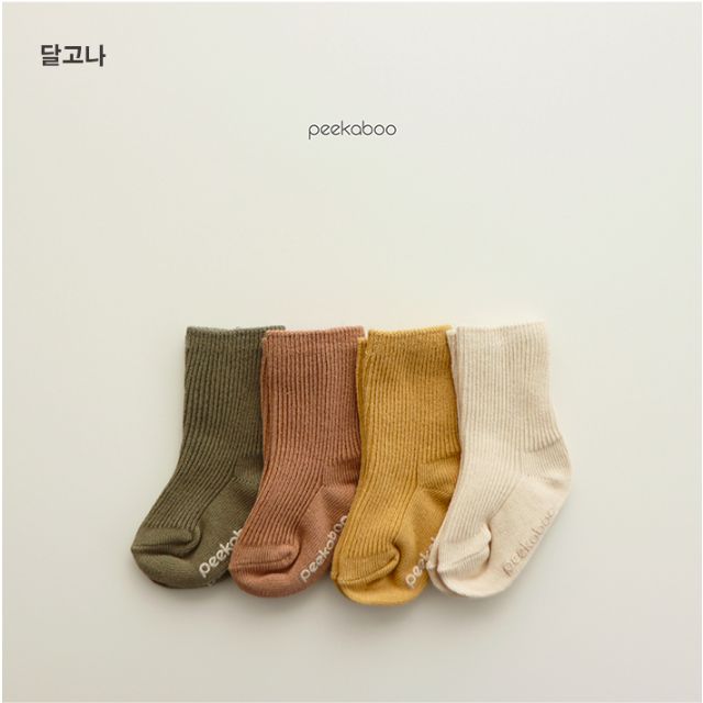 [Chính hãng] Set 4 đôi tất bắp Peekaboo Hàn Quốc cho bé