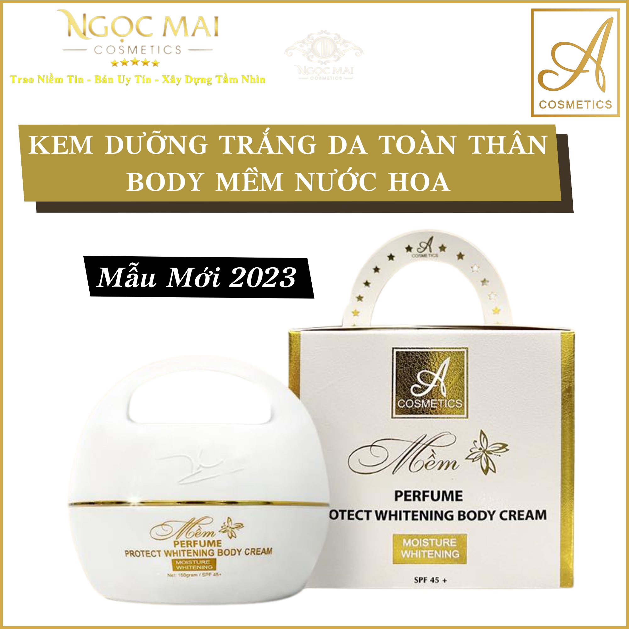 Kem body a cosmetics mềm Phương Anh chính hãng Perfume Protect Whitening Body Cream 150g trắng mịn lưu hương nước hoa 24H+