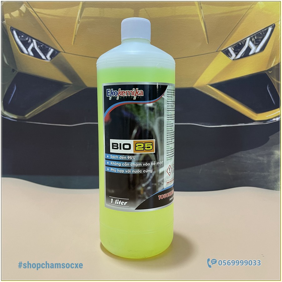 Nước rửa xe không chạm Bio25 Ekokemika chai 1L (ô tô con, xe máy)