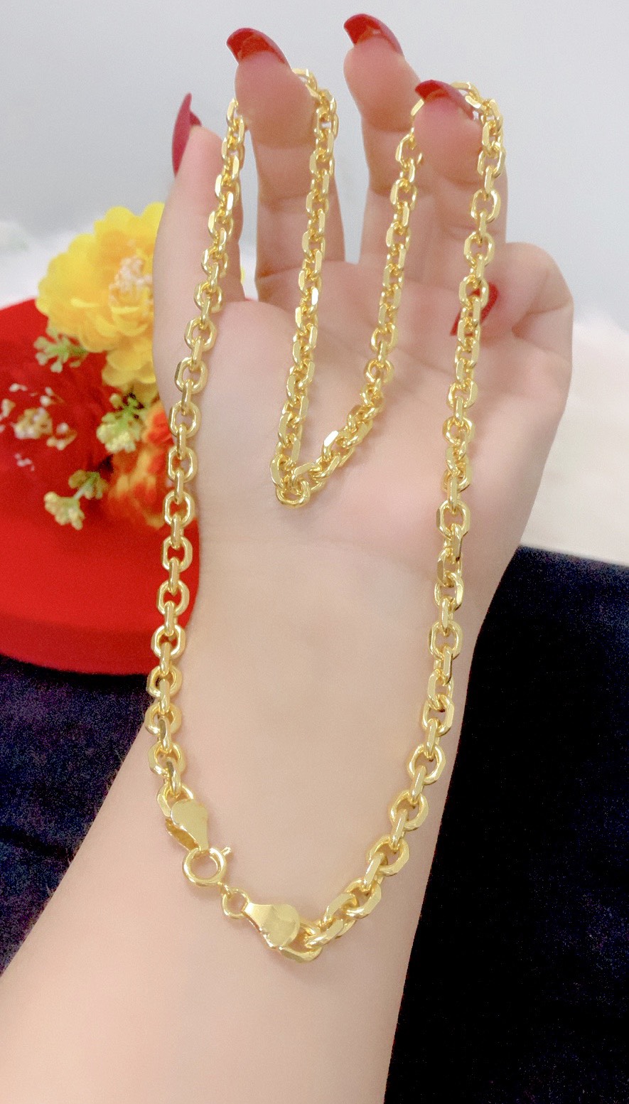 Dây chuyền nam chữ cong mạ 24k cao cấp P763