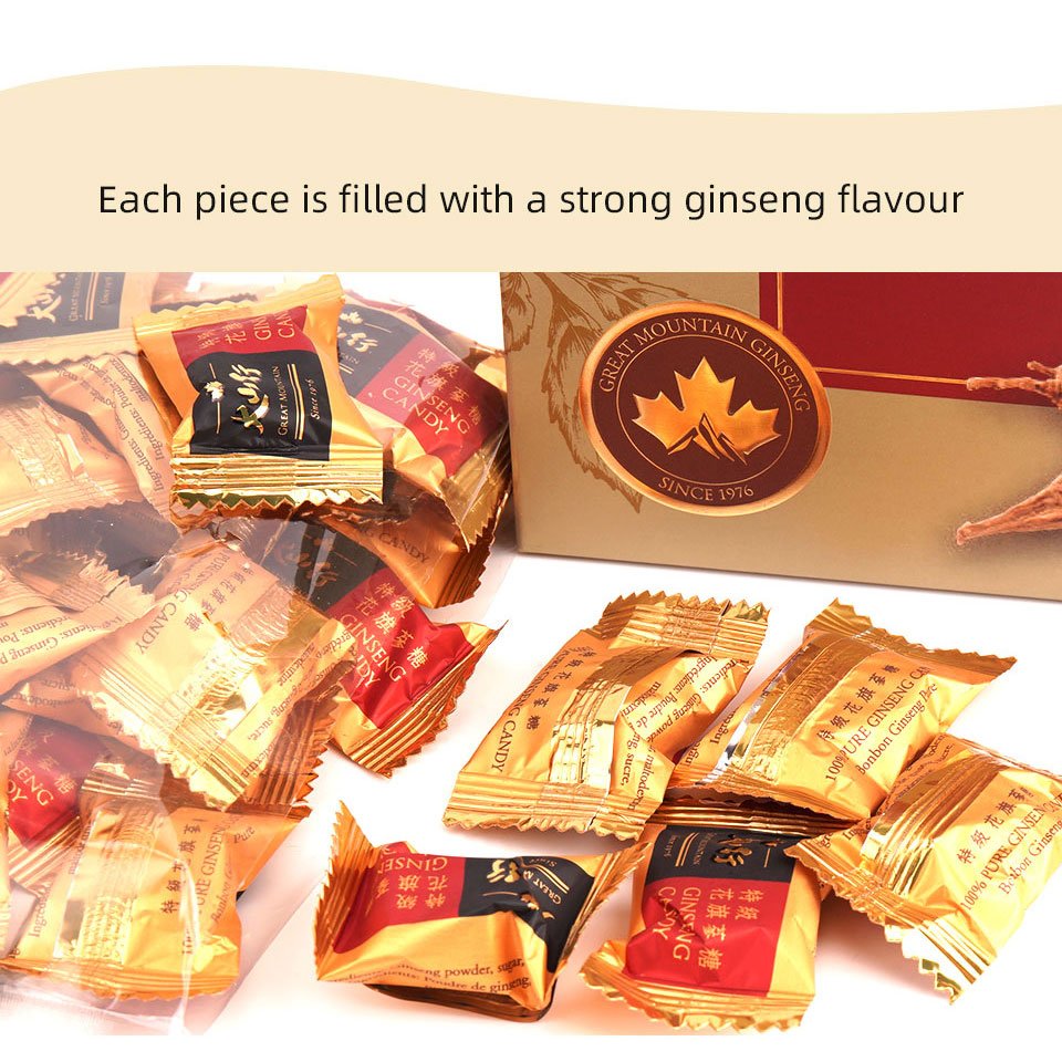 Kẹo Nhân Sâm Great Moutain Canada 227gr/ Hộp