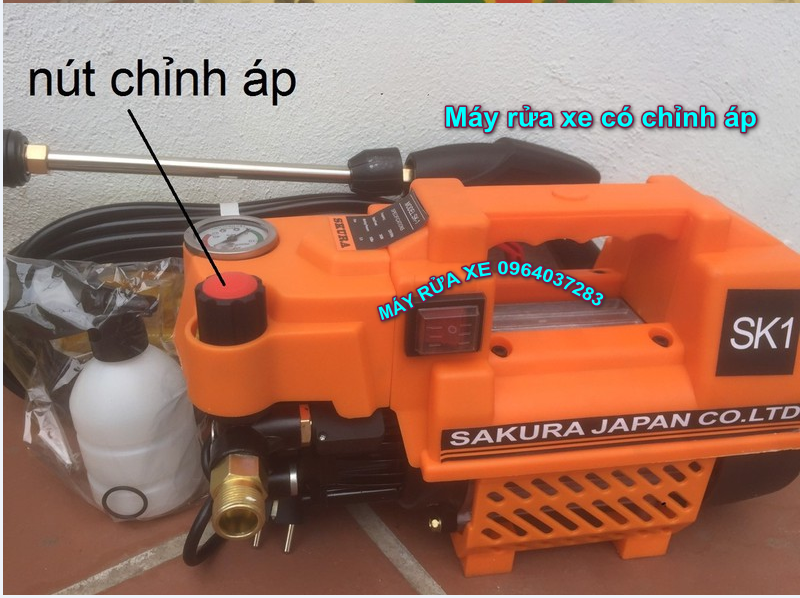 Máy rửa xe SaKuRa Nhật Bản -Có chỉnh áp giá rẻ