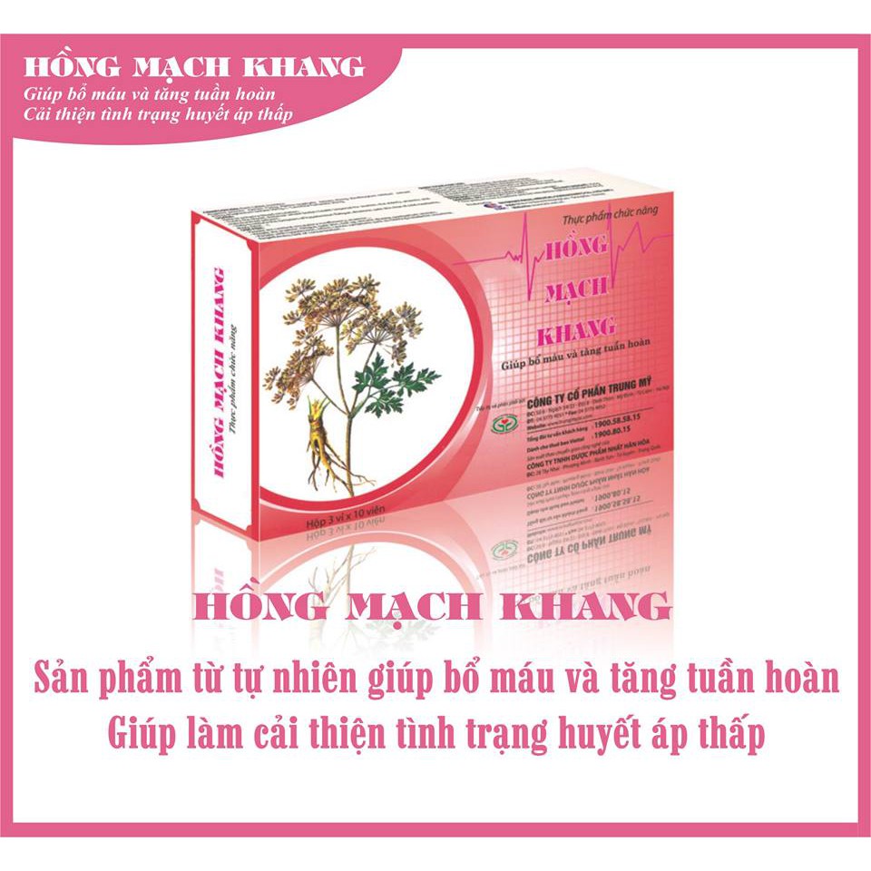 Hồng mạch khang giúp bổ máu và tăng tuần hoàn máu lên não