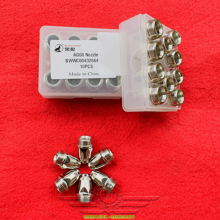 Điện cực và vỏ bép cắt ag60 hiệu con sói cho máy cắt plasma