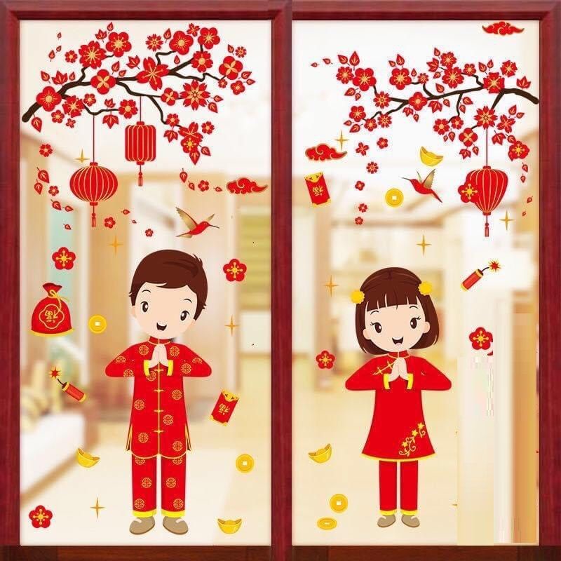 Decal dán tường, dán kính ( mẫu ghép)
