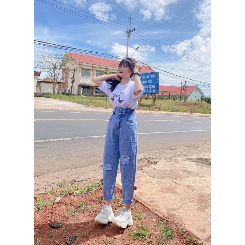 ♻️baggy jeans 2 nút rách x
