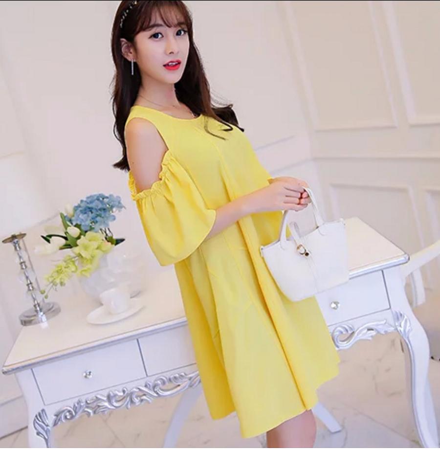 [HCM]Đầm bầu công sở thời trang khoét vai