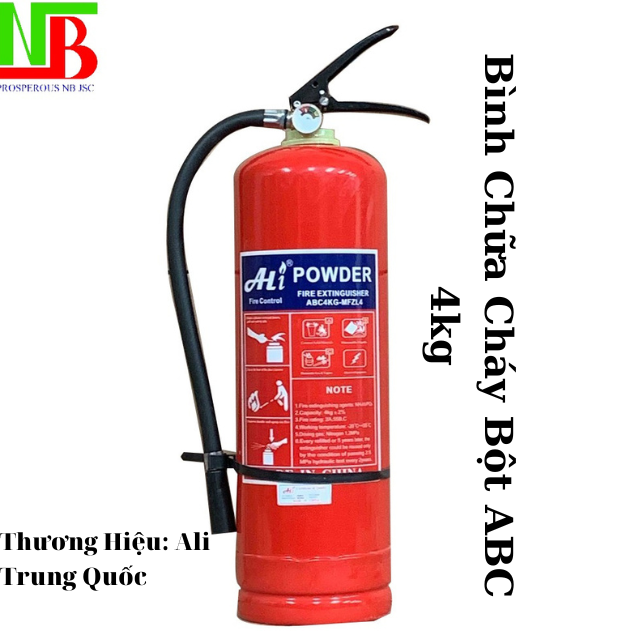 Bình Chữa Cháy Bột ABC 4kg Ali, Bình Cứu Hỏa Đạt Tiêu Chuẩn PCCC