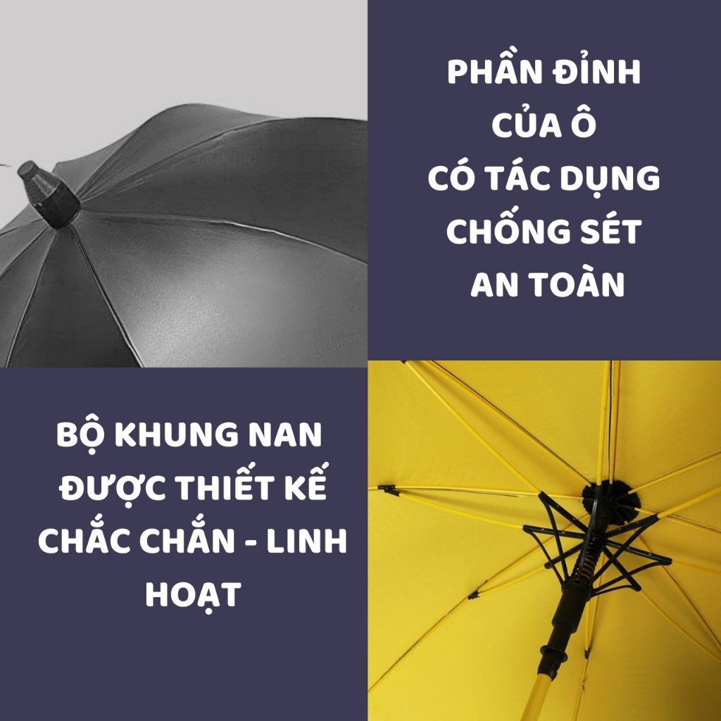 Ô dù cỡ lớn 2 lớp, ô che mưa, che nắng chống tia UV, nan to, cán dài che được 2-3 người, chống gỉ cao cấp phong cách hiện đại đóng mở tự động
