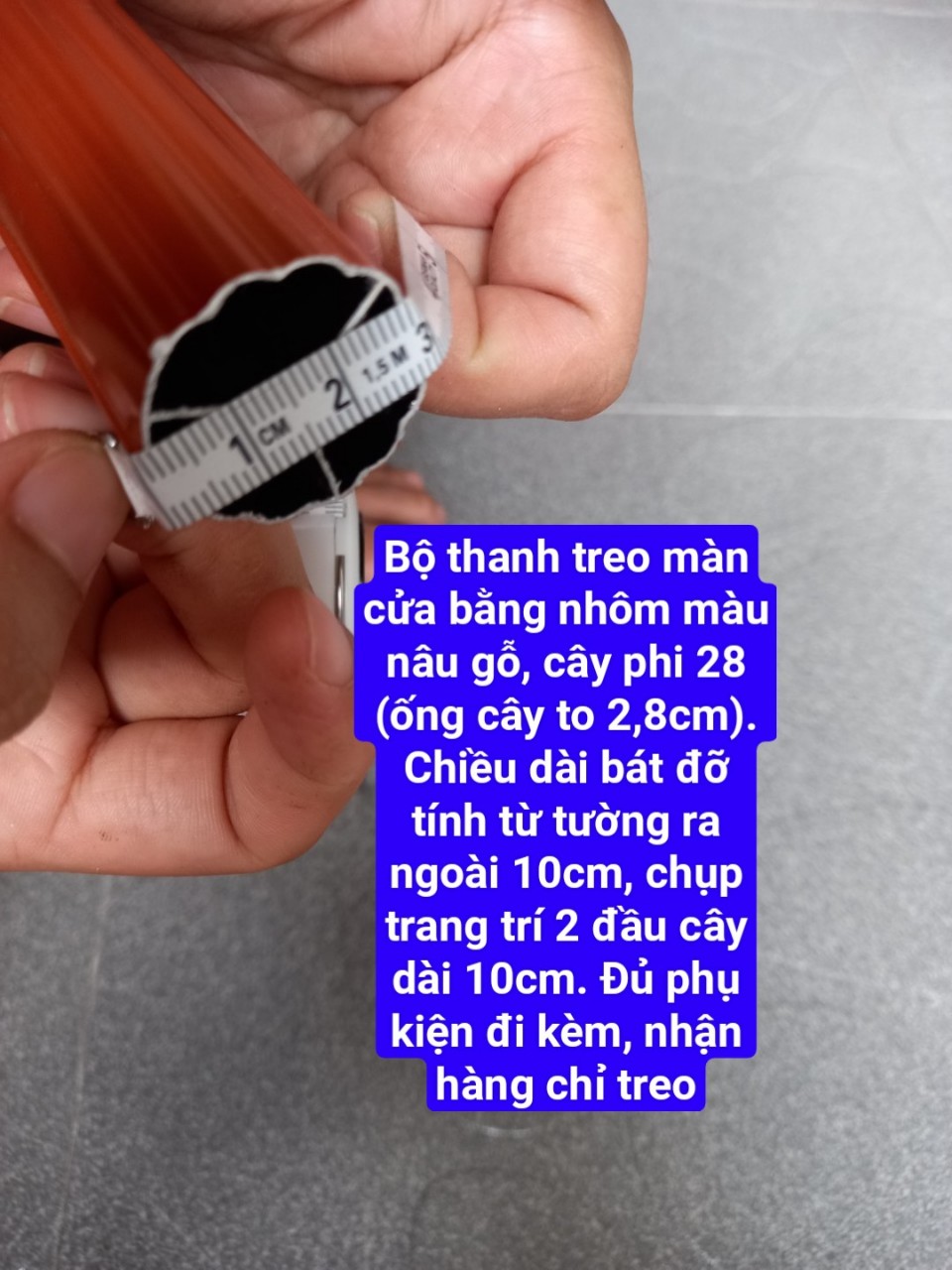 Thanh Treo Rèm Cửa Phi 28 Dài 1m Màu Nâu