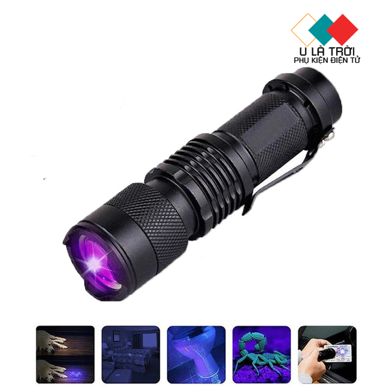 Đèn pin uv, đèn tia cực tím uv led chuyên dụng soi tem nhãn phát quang