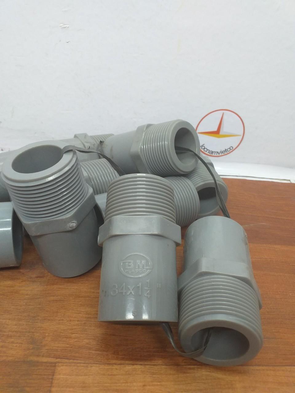 Nối ren ngoài 42 ống 34 nhựa Bình Minh( 5 cái )