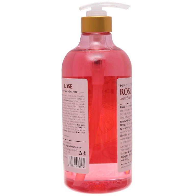 Sữa Tắm Mềm Mịn Purite Hoa Hồng 850ml