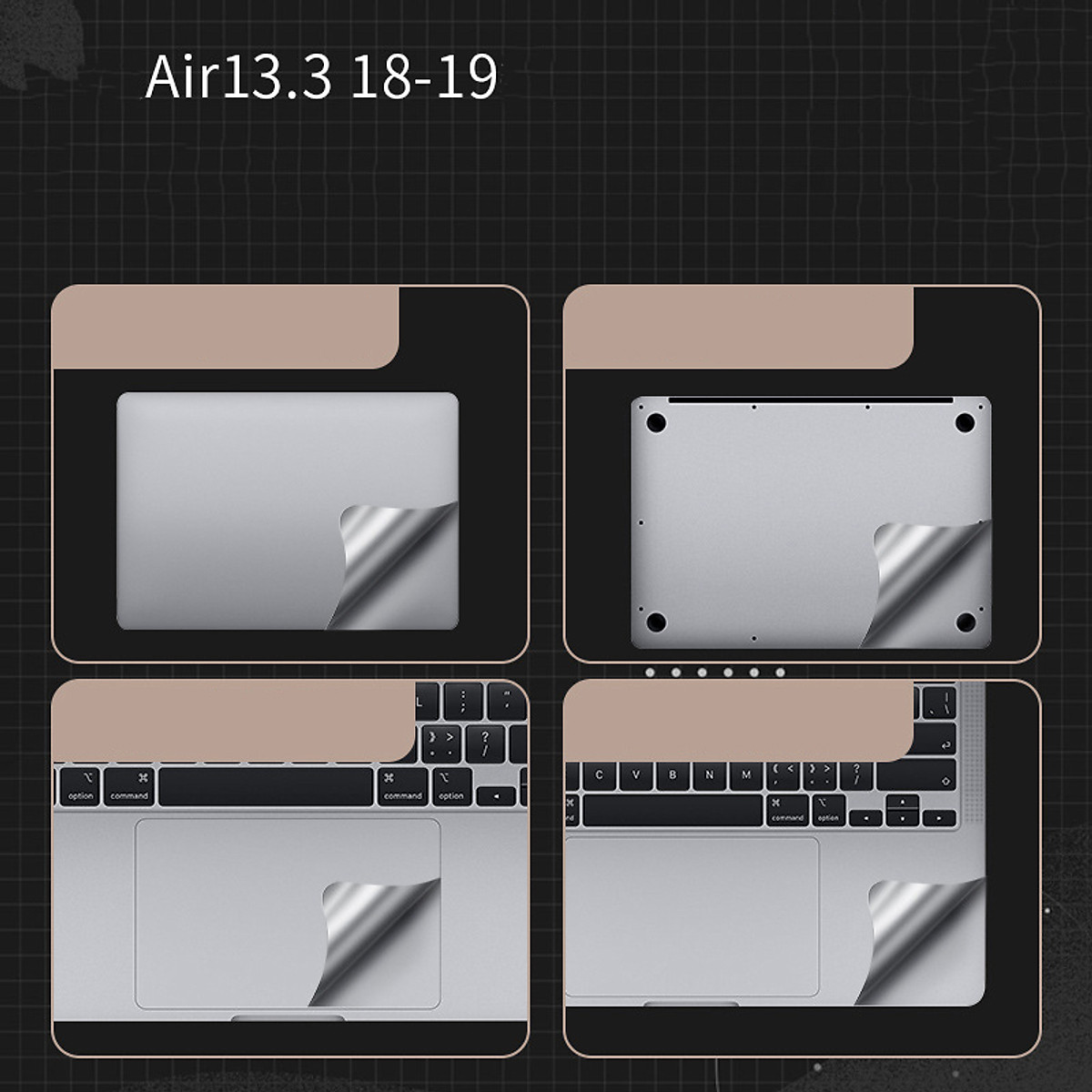 Bộ miếng dán 4in1 cho macbook air / macbook pro 13 / macbook pro 15 / macbook pro 16