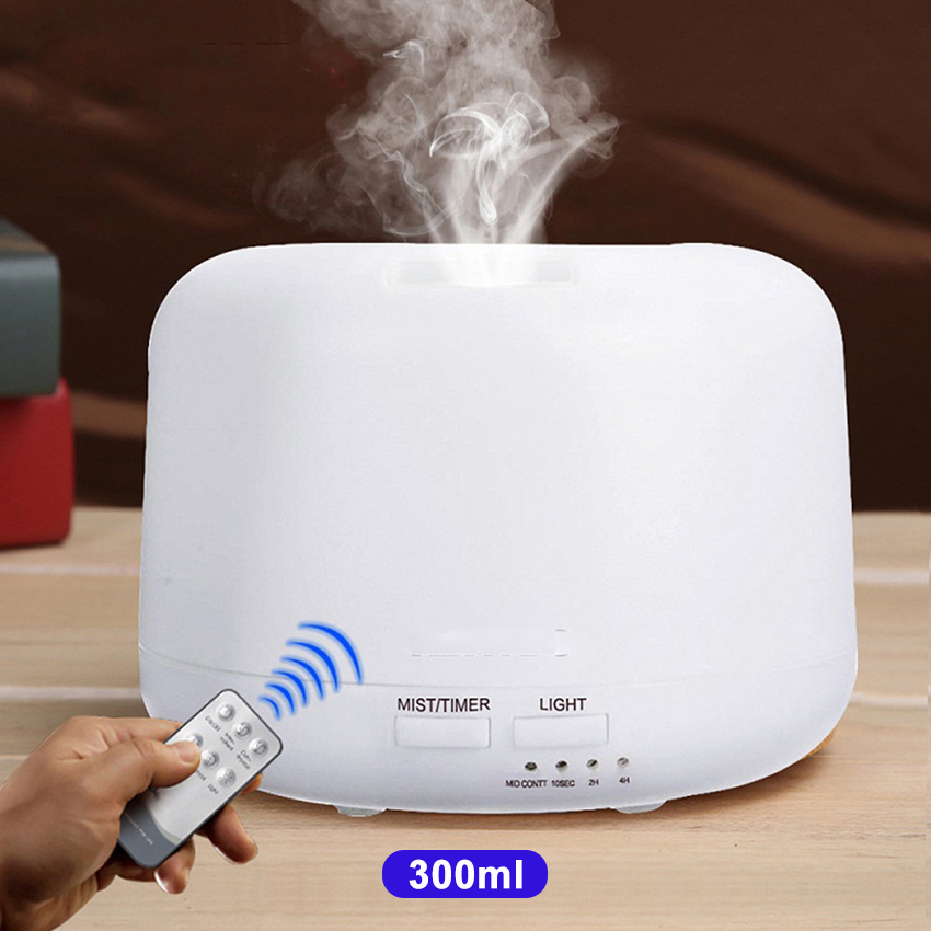 [Có Remote + Tinh Dầu] Máy khuếch tán tinh dầu 300ml - Máy phun sương tạo ẩm xông tinh dầu làm thơm không gian sống, Đèn led có thể làm đèn ngủ, thiết kế sang trọng. Giảm Giá 50%