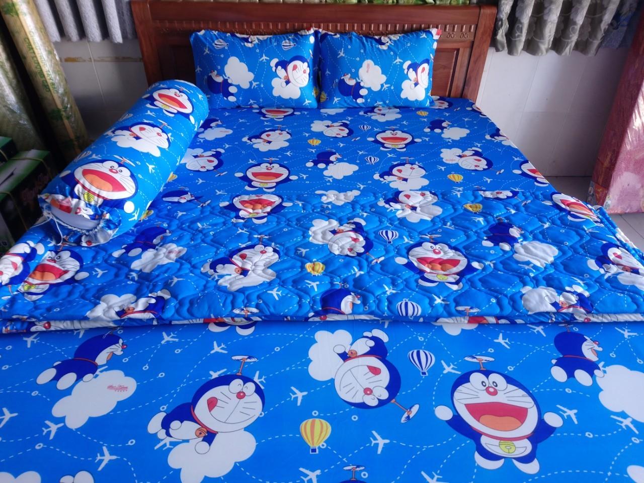 Bộ drap thun Hàn Quốc loại 1 có mền 1m8 x 2m ( 1 dra + 1 chăn chần bông + 3 áo gối)