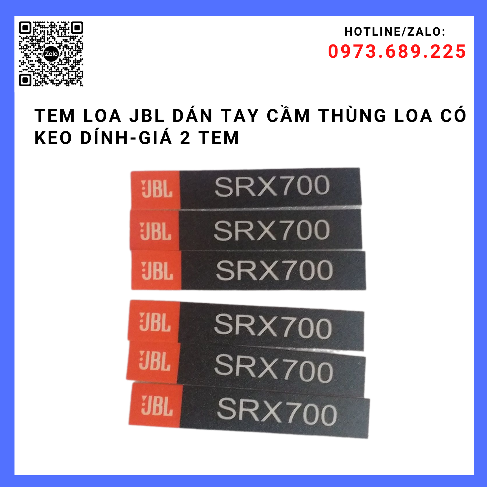 Tem loa jbl dán tay cầm thùng loa có keo dính-giá 2 tem